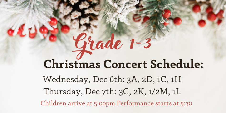 Grade 1-3 Christmas concert